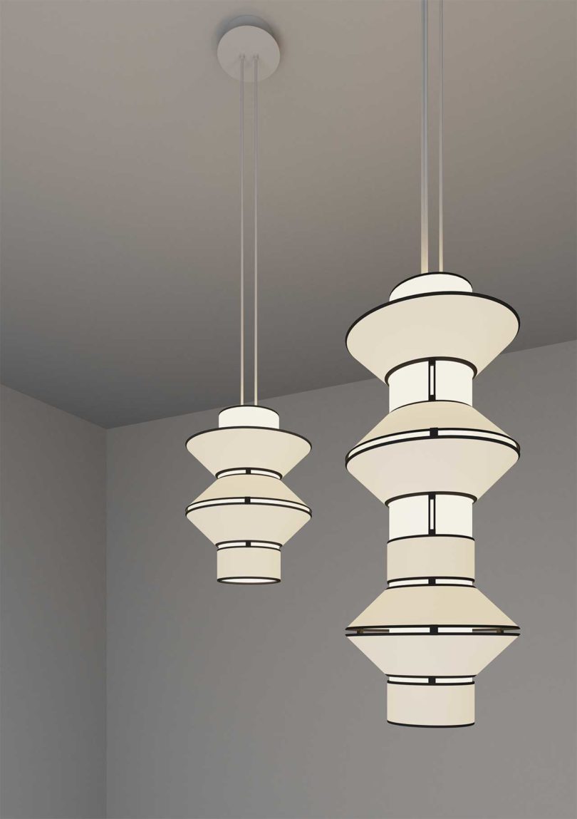 column-shaped lighting pendants
