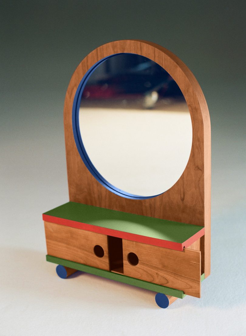 round mirror with storage