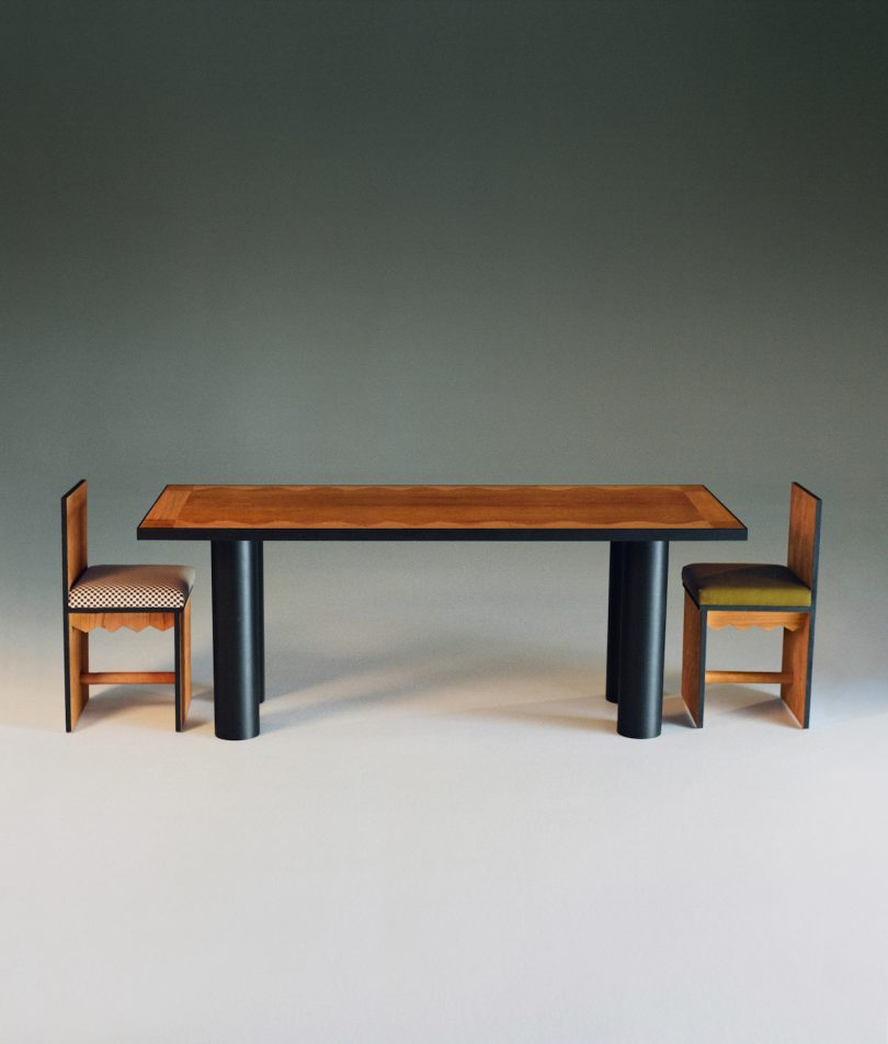 dining table with two chairs