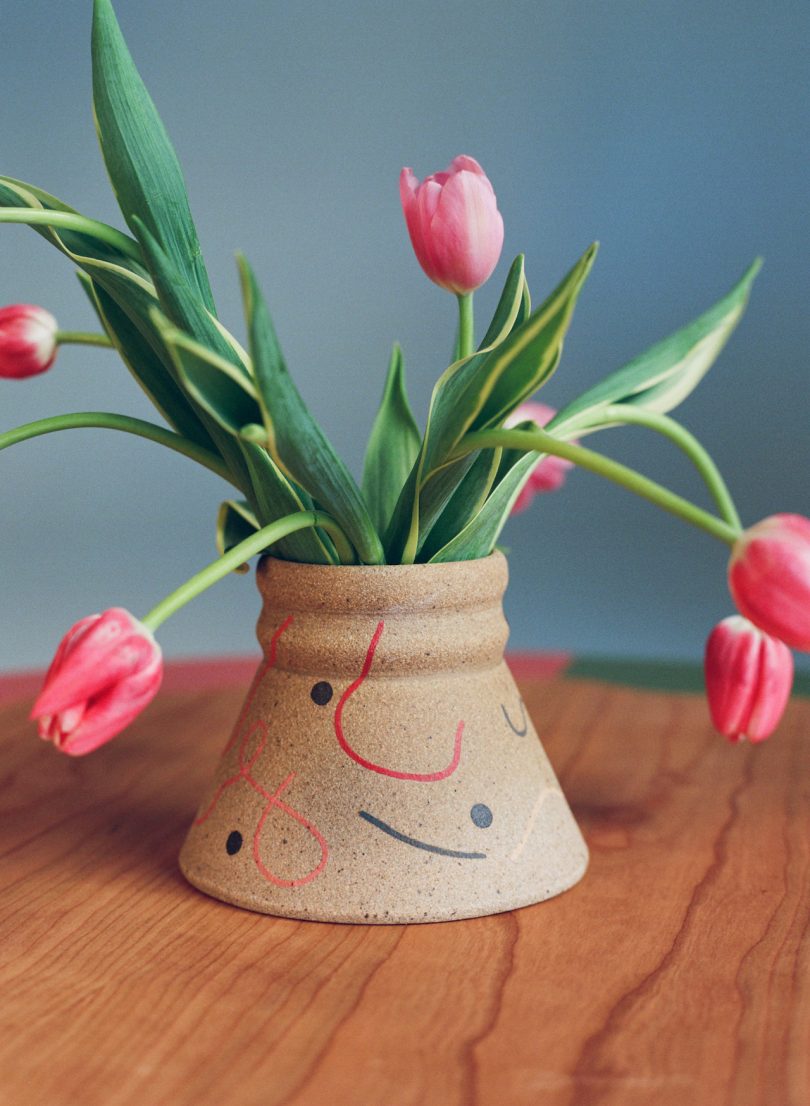 vase with tulips