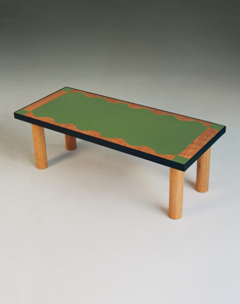 green dining table