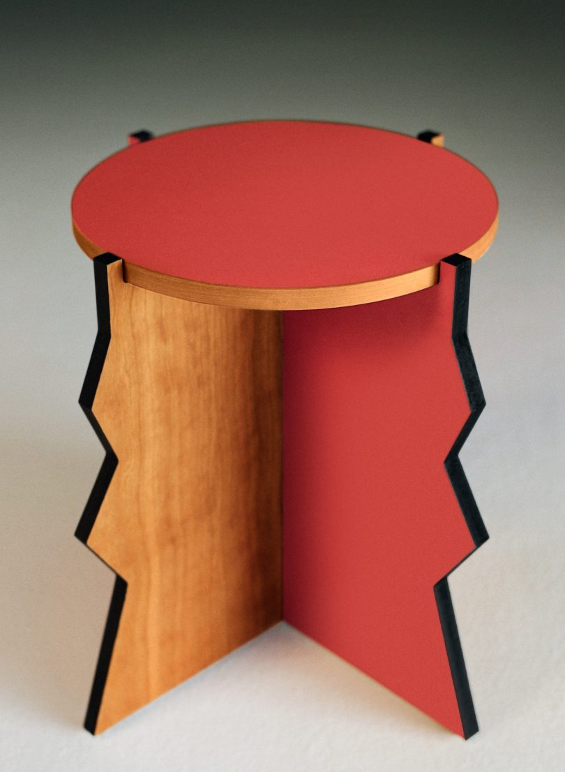red jagged side table