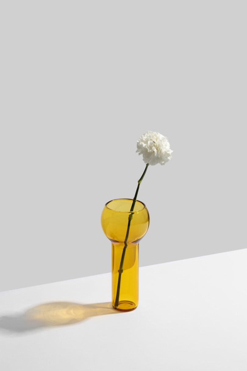 yellow translucent vase
