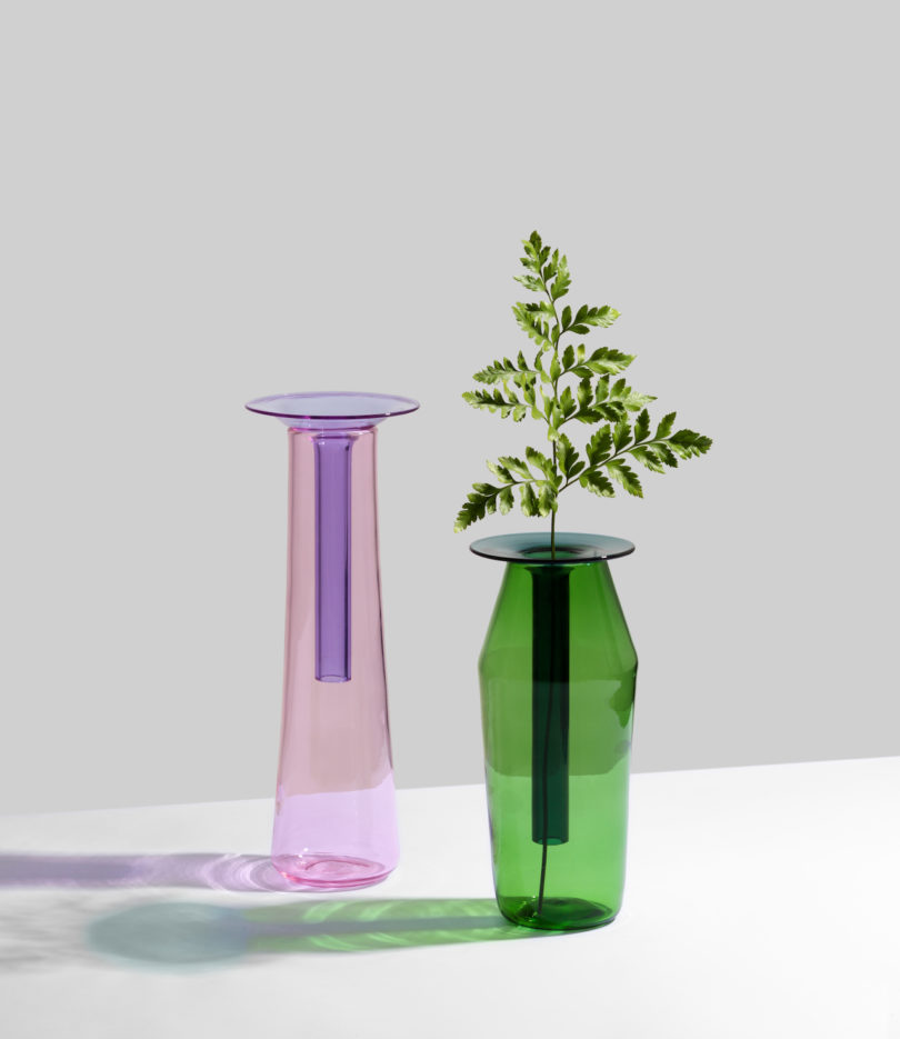 colorful translucent vase