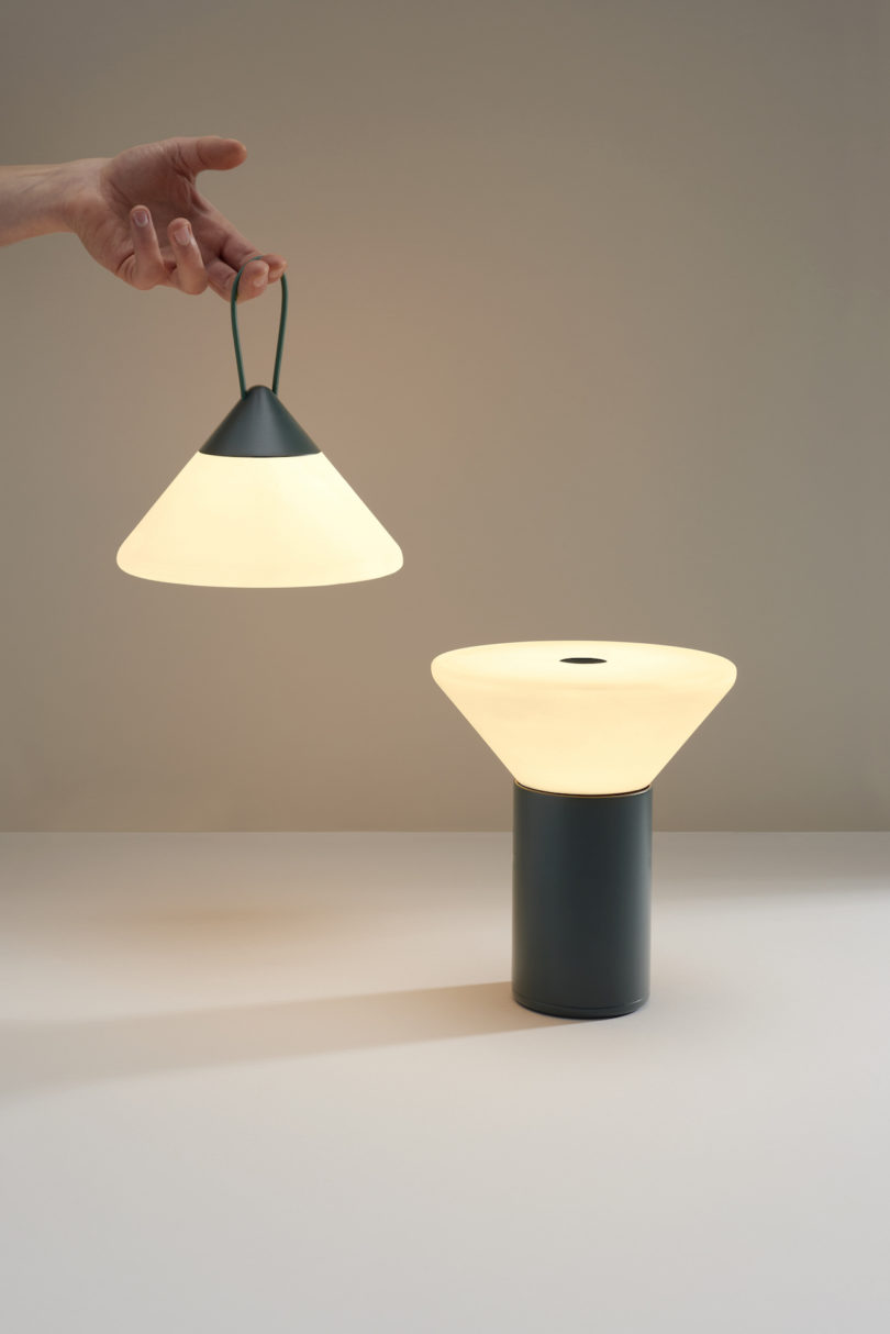 conical portable lamp