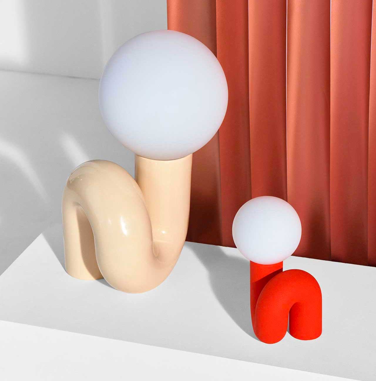 The Ceramic Neotenic Lamp Doubles as a Fixture and Sculpture