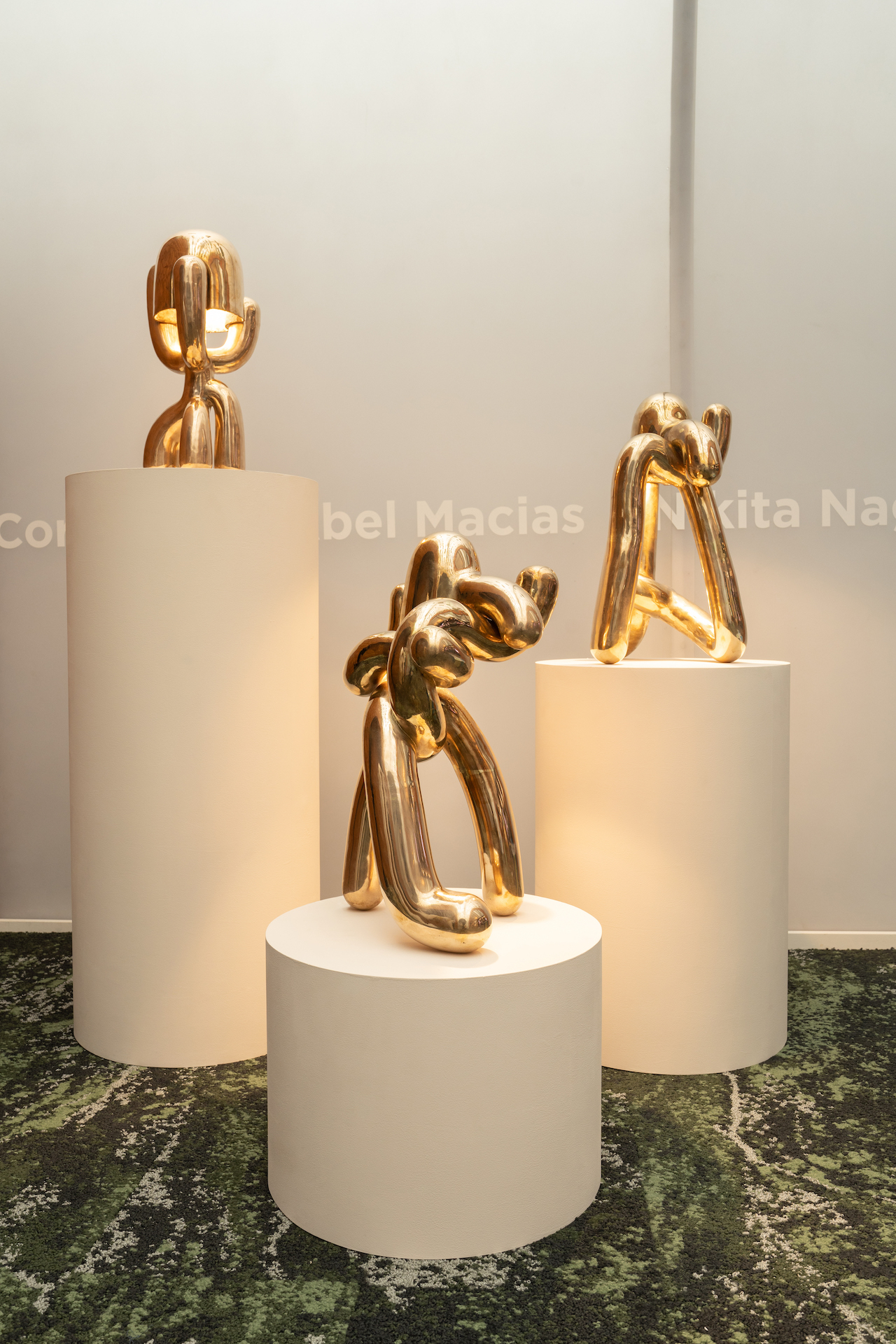 gold lighting sculptures