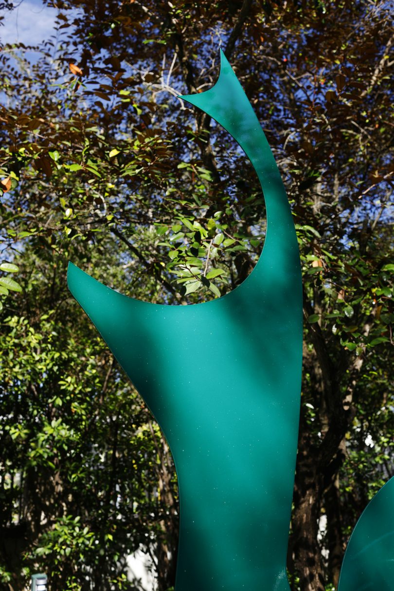 green metal public installation 