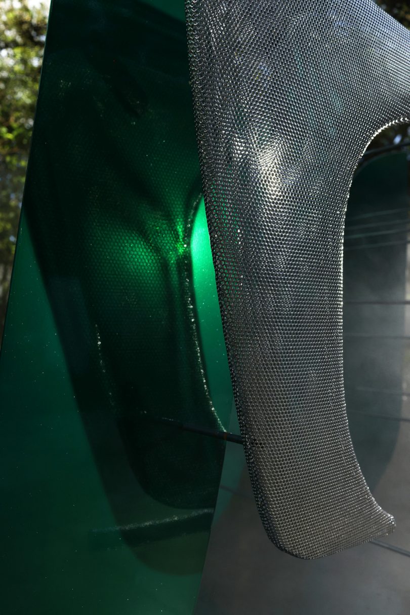green metal public installation 