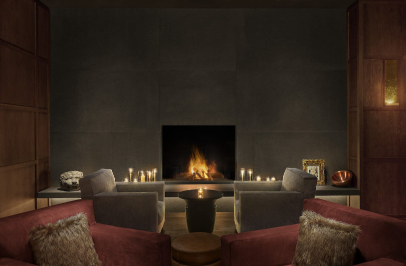 Cozy fireplace within The Madrid EDITION