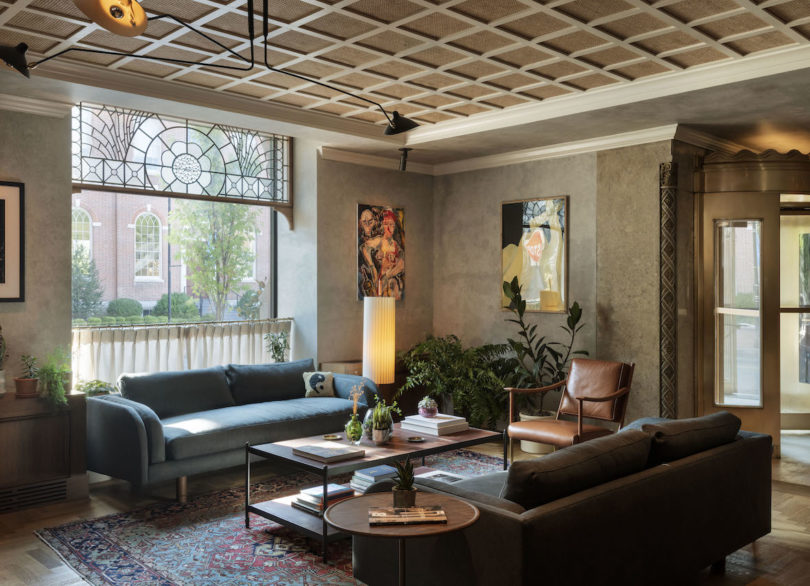 Lobby at The Quoin with Lawson Fenning sofas