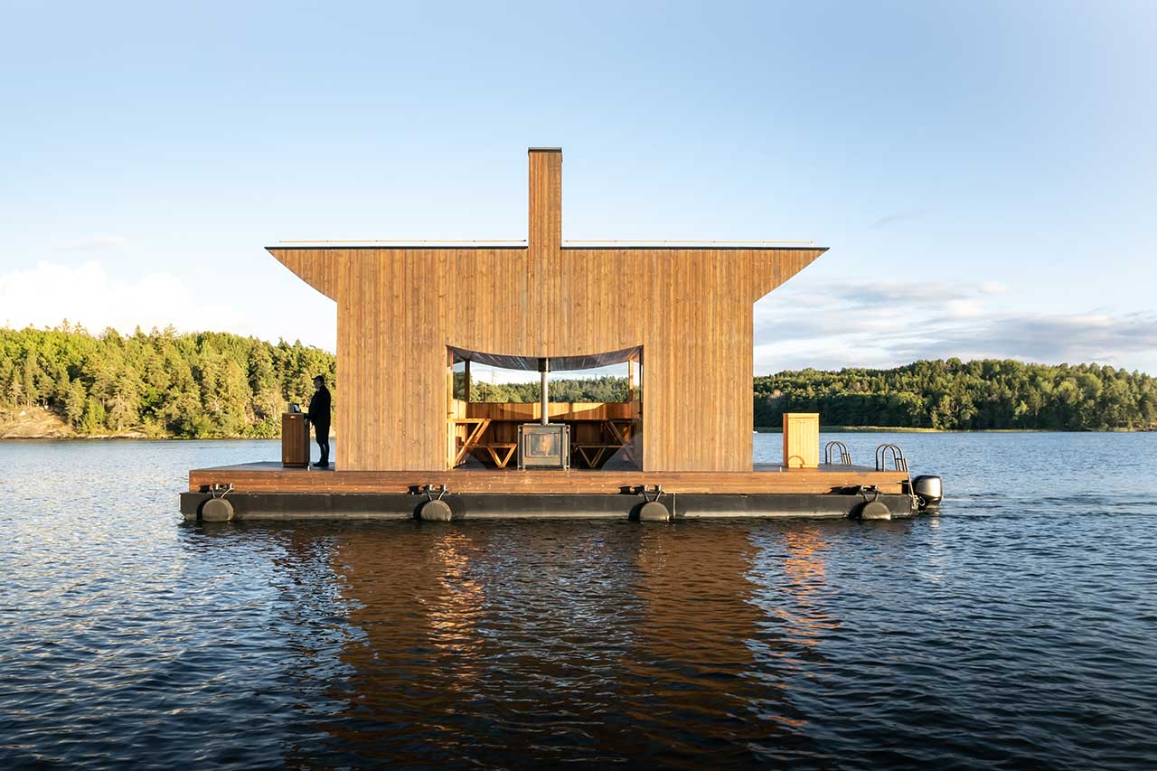 Custom Floating Sauna Enjoyed in the Stockholm Archipelago