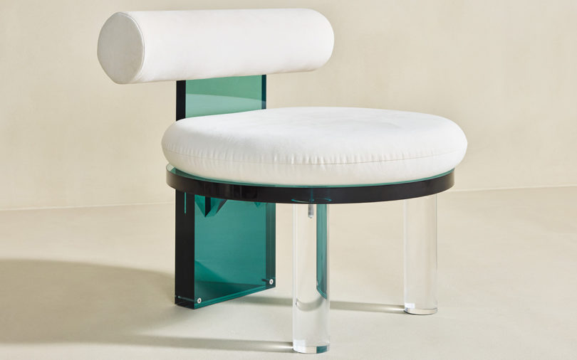 acrylic and upholstery modern chair