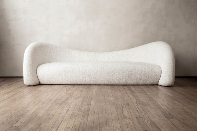 curvaceous white sofa