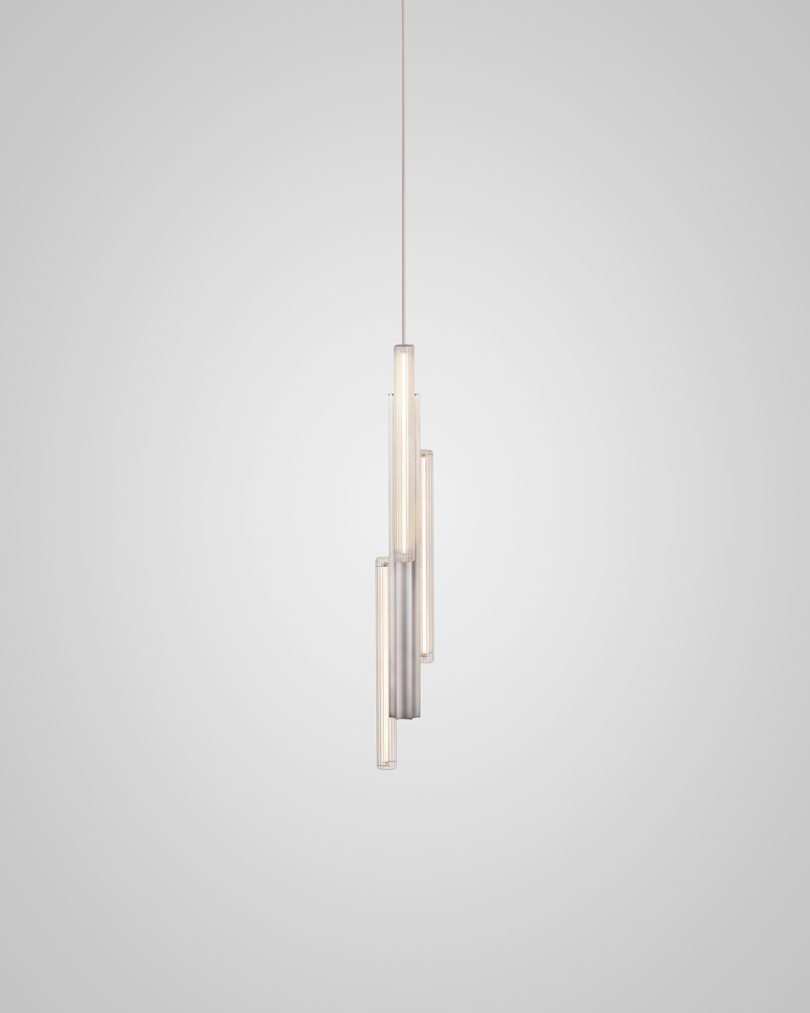 chandelier comprised of cylindrical lighting elements