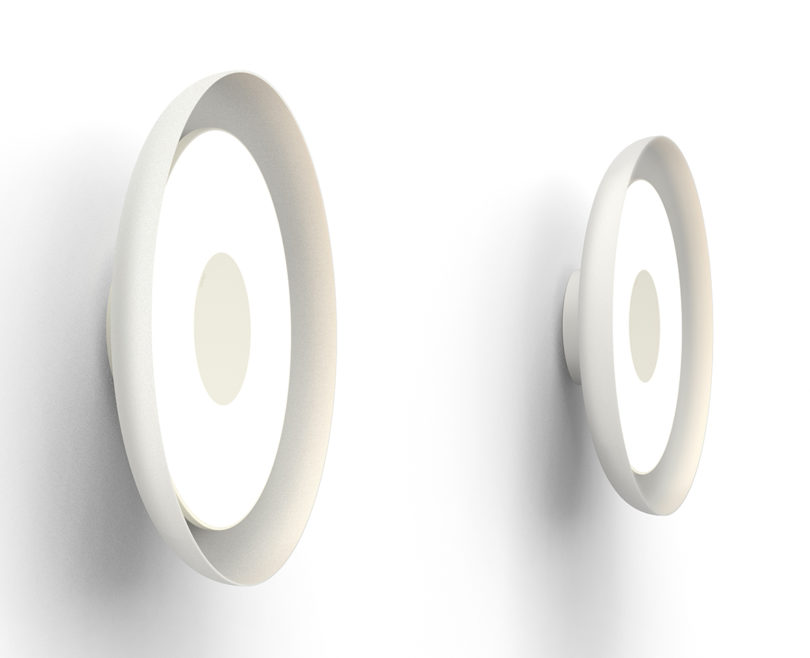 wall mounted black disc-shaped lights