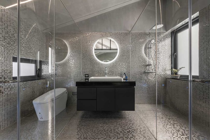 interior shot of modern home bathroom