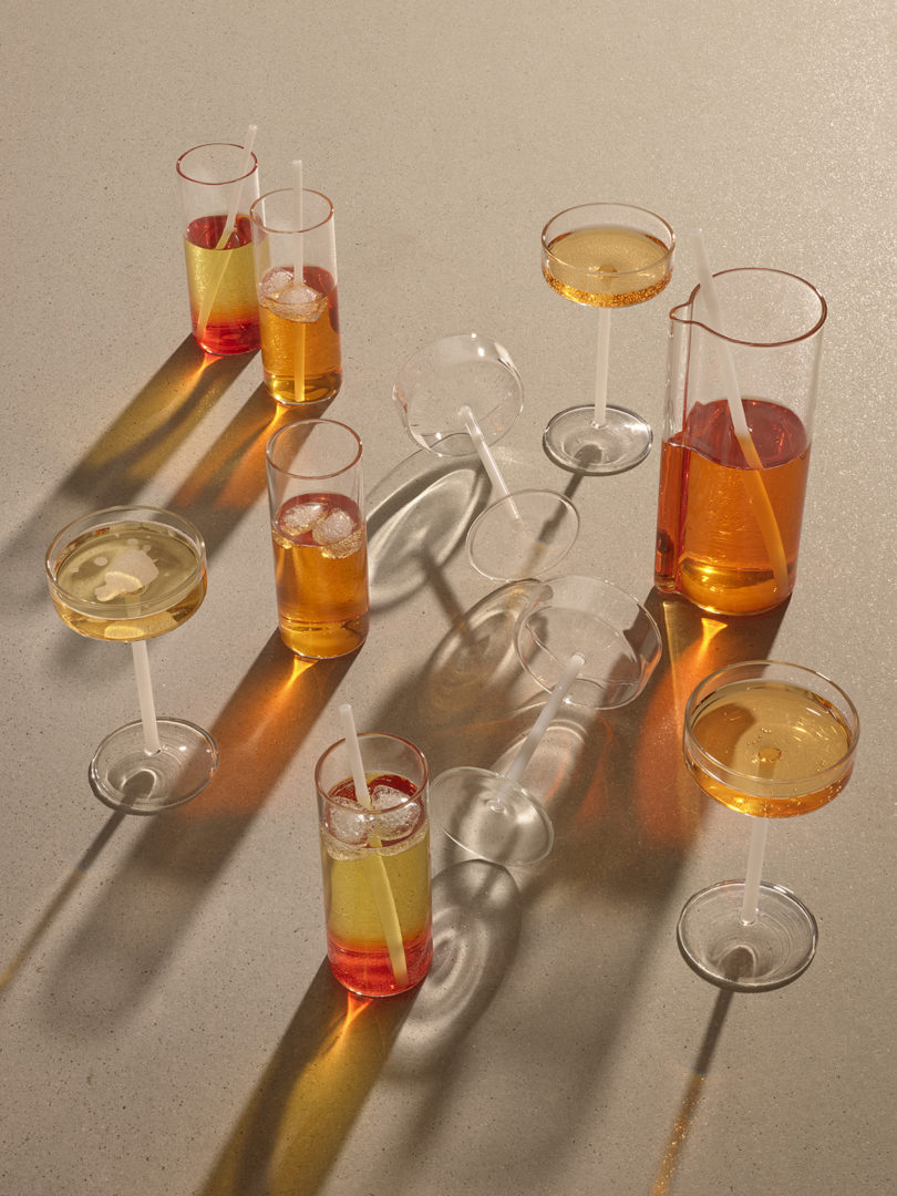 different types of filled glassware