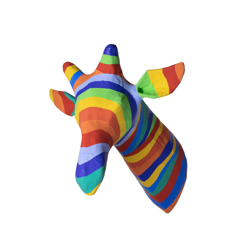 rainbow giraffe sculpture