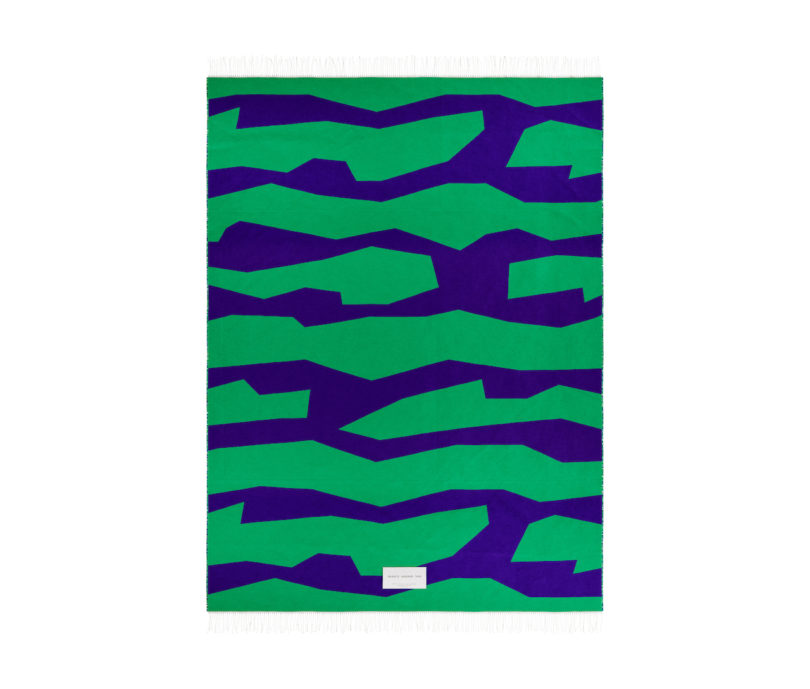blue and green abstract throw blanket