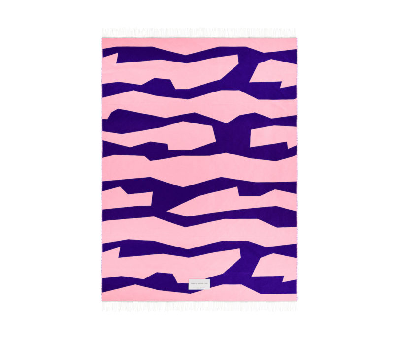 pink and blue abstract throw blanket