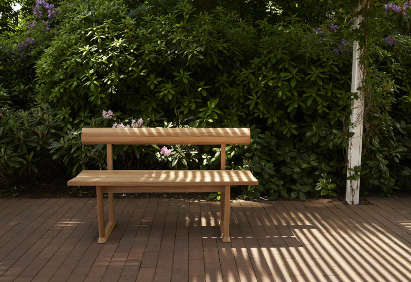 simple wooden bench in the outdoors