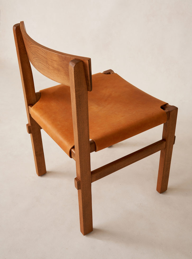 wood and leather chair