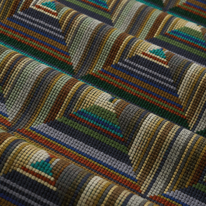 block relief multicolor textile pattern