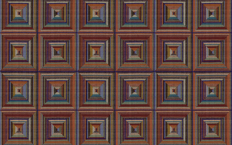 block relief multicolor textile pattern