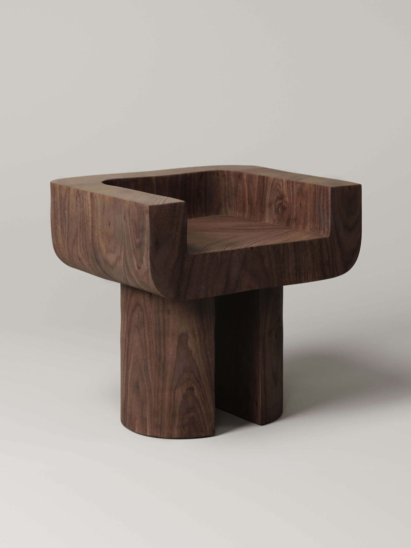 dark wood modern chair