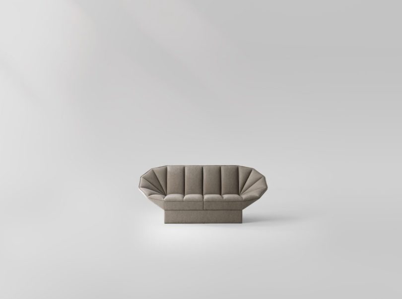 grey modular pleated sofa