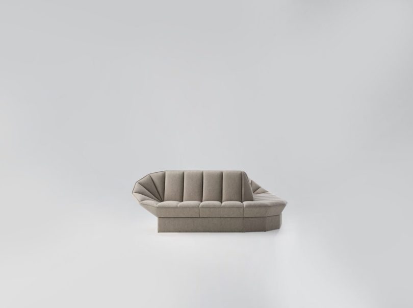 grey modular pleated sofa