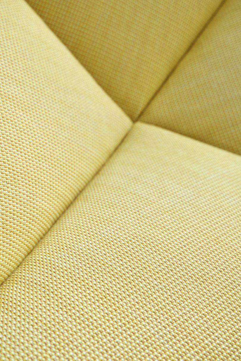 yellow seating up close details