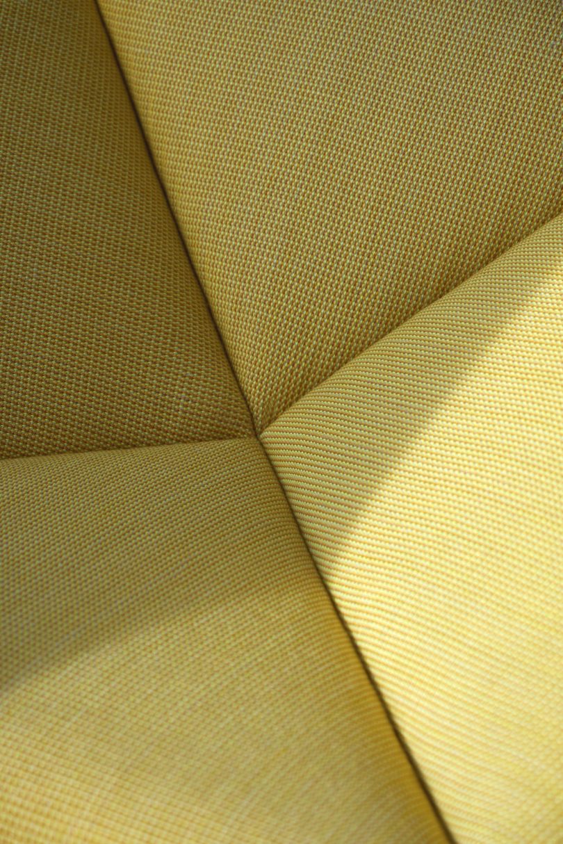 yellow seating up close details