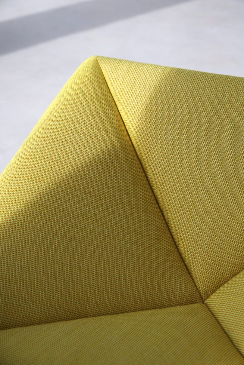 yellow seating up close details
