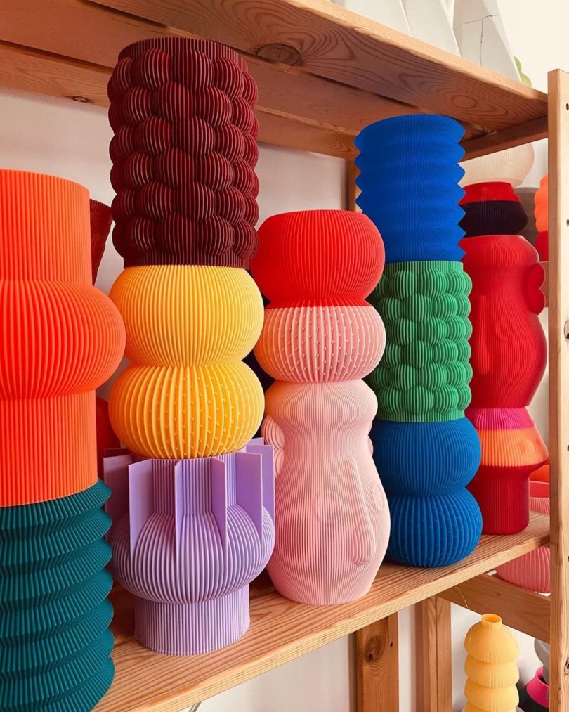 colorful 3d printed vessels