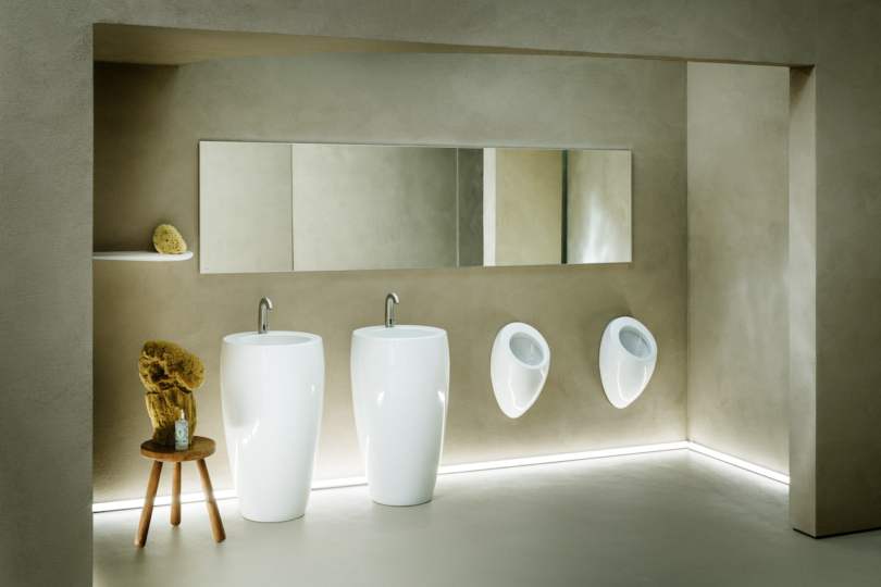 sculptural bathroom sinks and urinals
