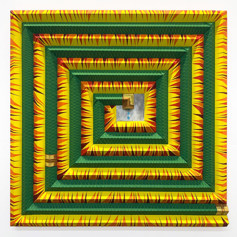 maze-like green and yellow image