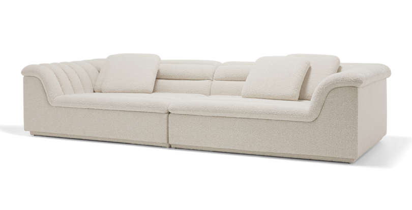 white sofa on white background