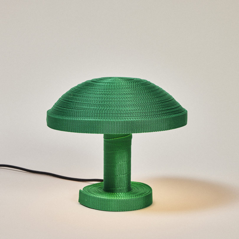 green mushroom-shaped table lamp