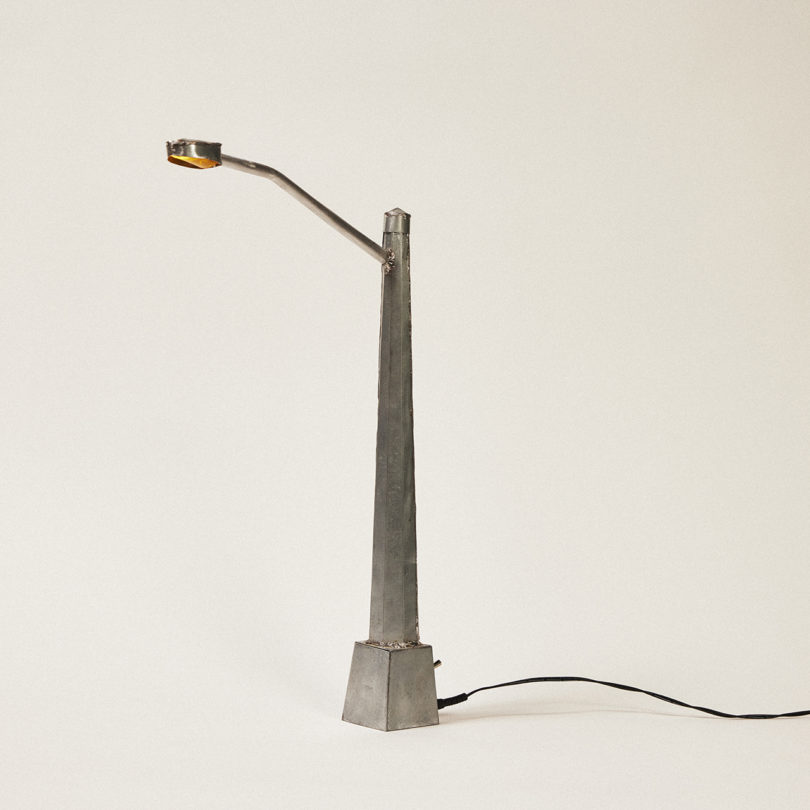 table lamp resembling a miniature street light
