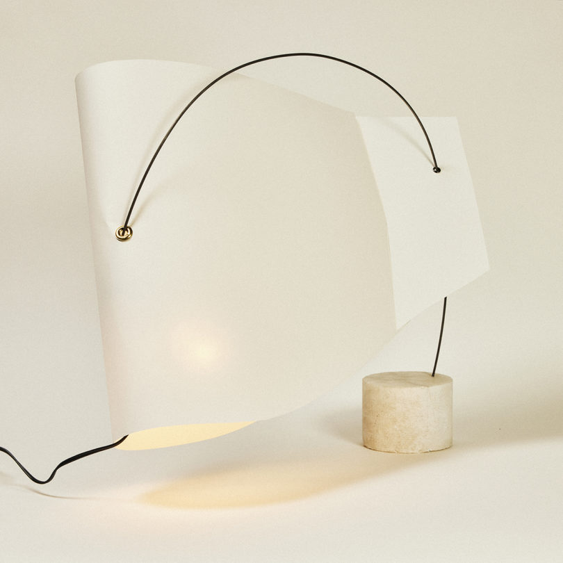 abstract curved table lamp