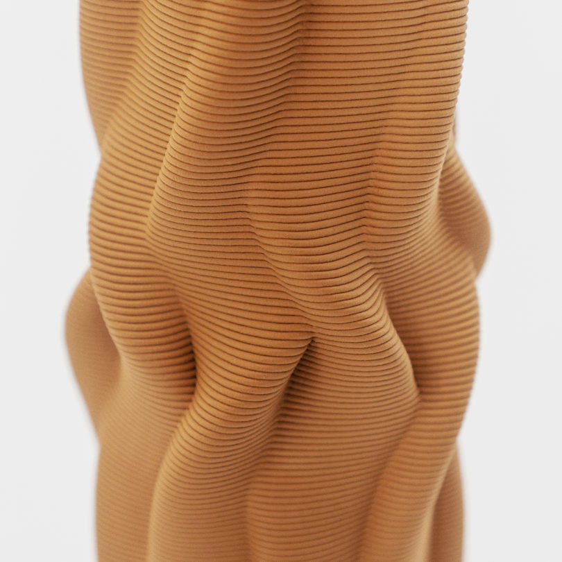 detail of a terracotta 3D printed vase