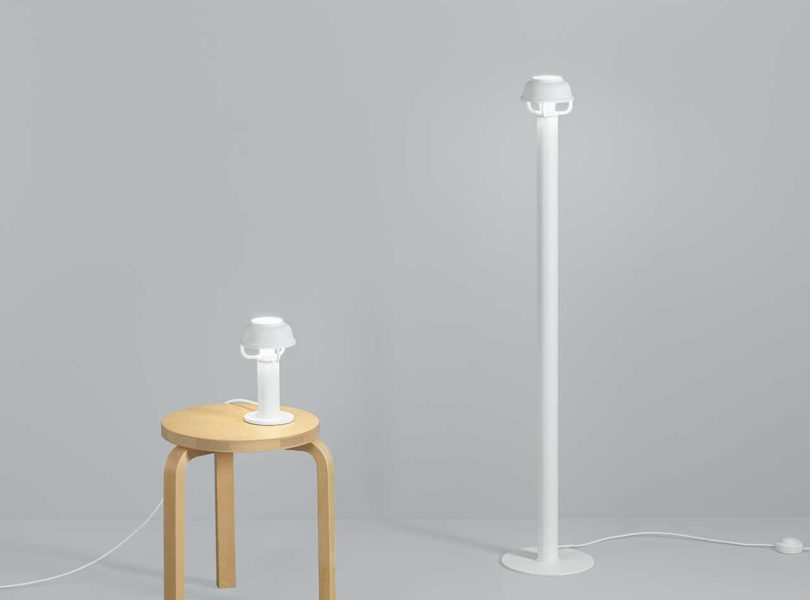 matte white modern floor and table lamps