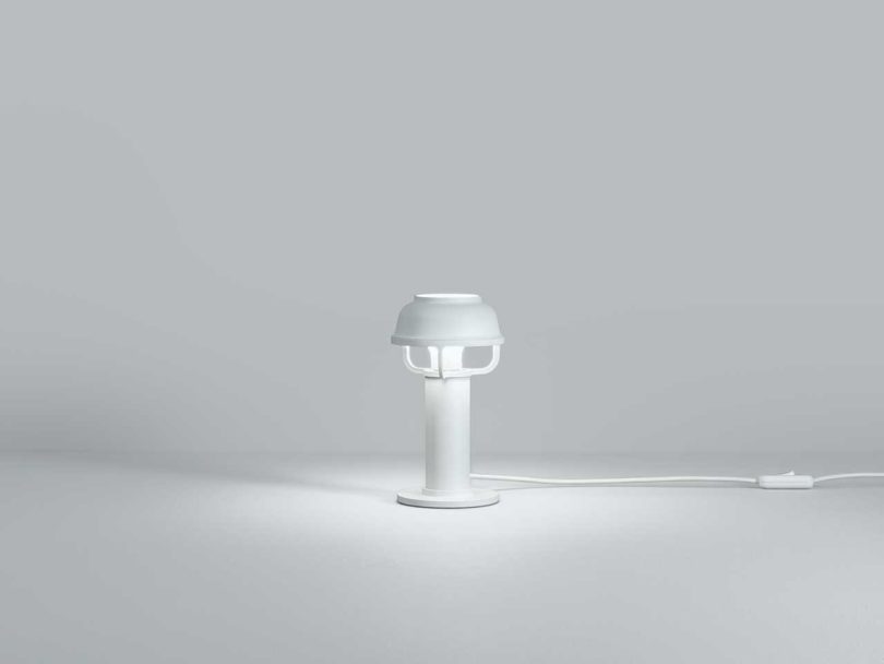 modern matte white table light