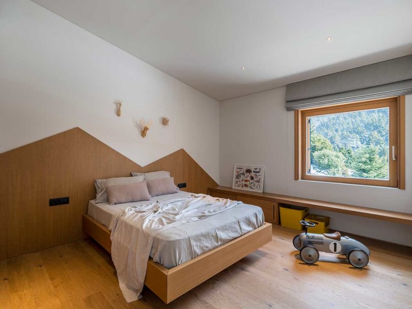 angled view of modern bedroom interior