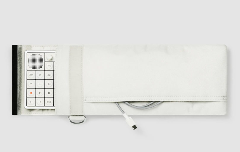 Product shot of Teenage Engineering all-white Field Series field large OP–1 bag 