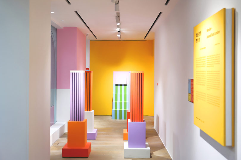 colorful geometric gallery art exhibit