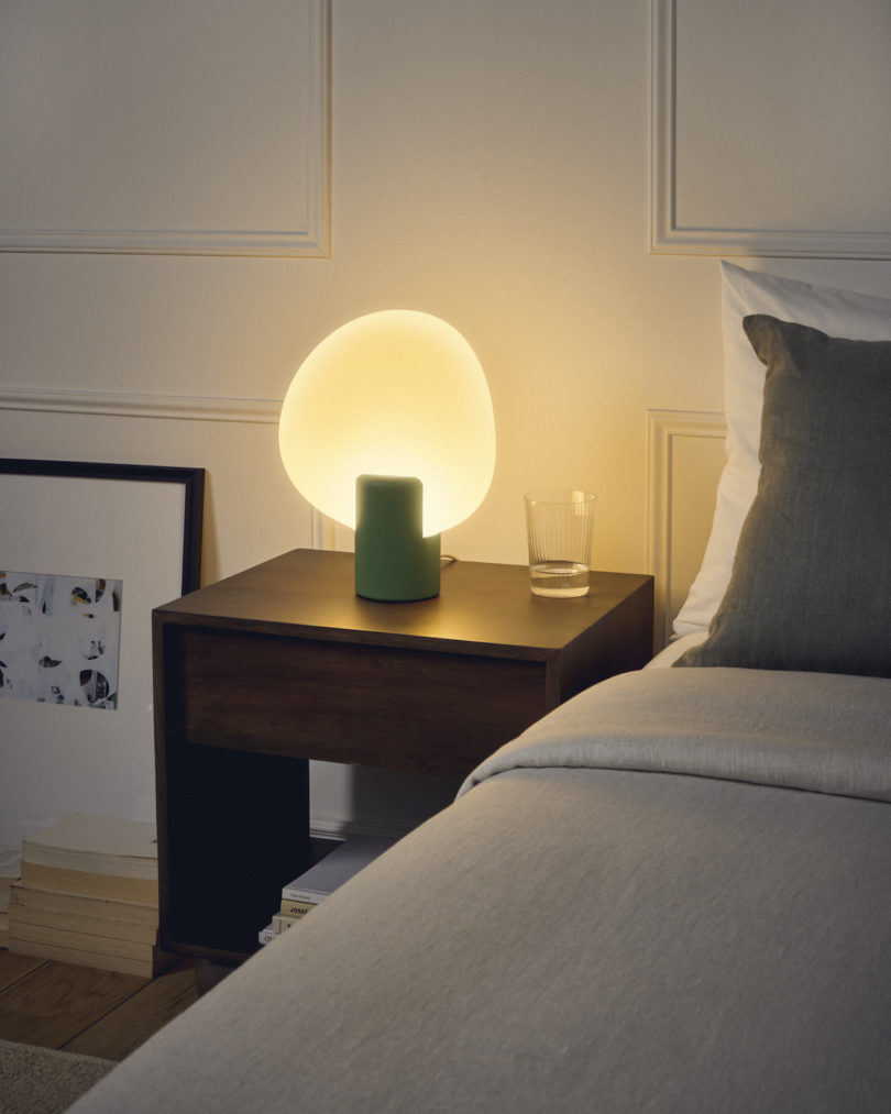 modern table lamp on nightstand