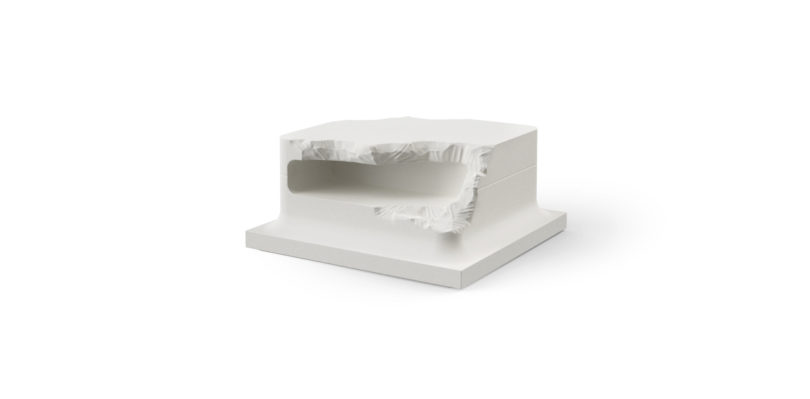 white foam table